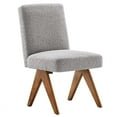 thumbnail image 3 of Modway Lyra Boucle Fabric Dining Room Side Chair - Set of 2 in Light Gray, 3 of 10