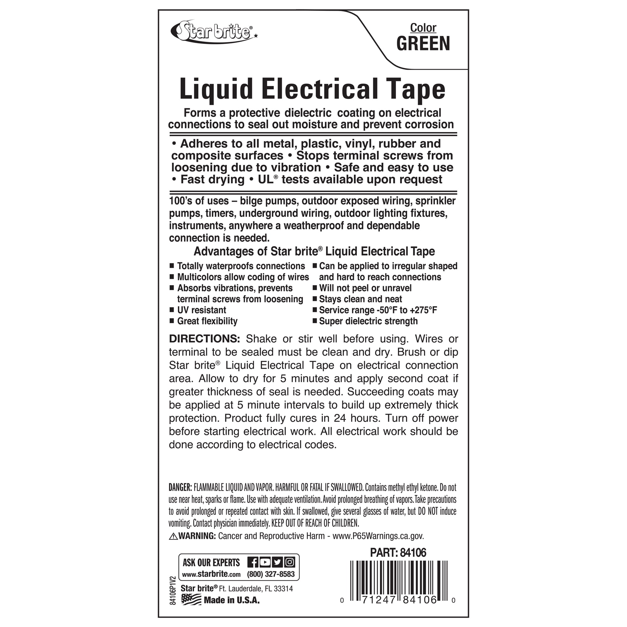 Star Brite 84106 - 4 oz. Green Liquid Electrical Adhesive