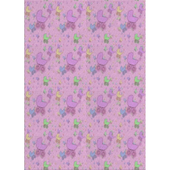 Ahgly Company Machine Washable Indoor Rectangle Transitional Blush Pink Area Rugs, 2' x 5'