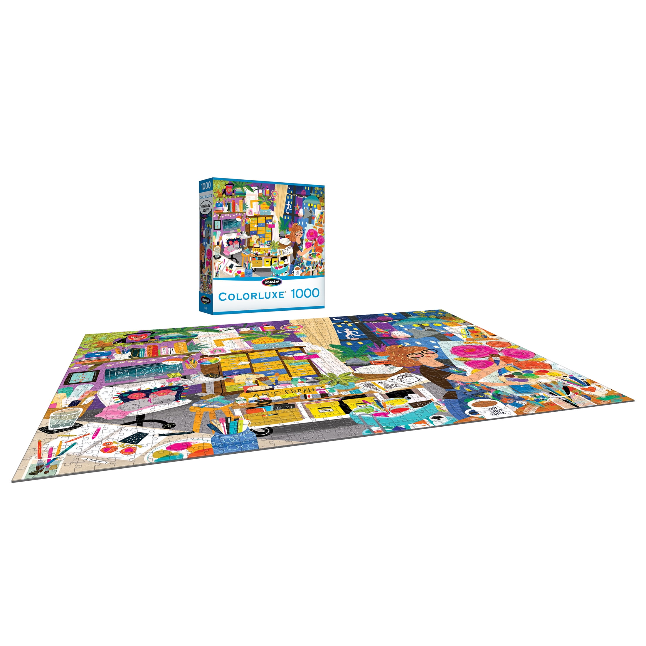 RoseArt - Colorluxe 1000 pièces -Atelier d'art - Puzzle à emboîter pour adultes