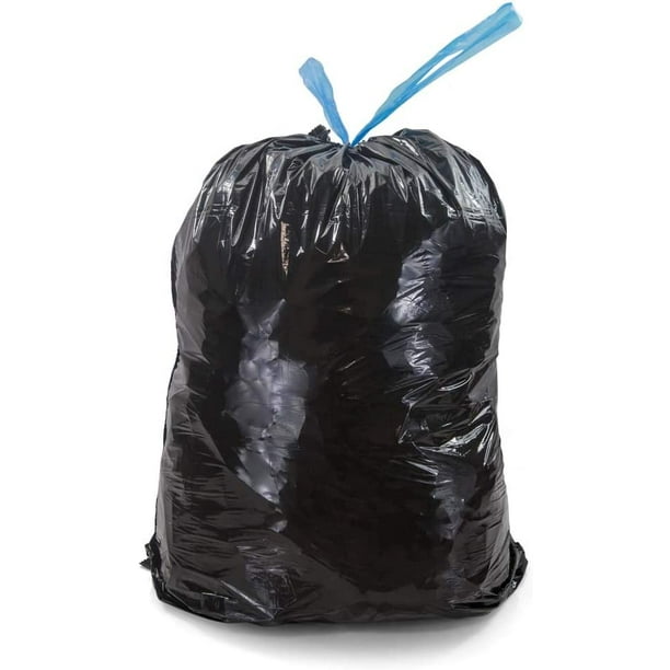 Strong Large Drawstring Trash Bags Black Can Liners Kitchen Garbage