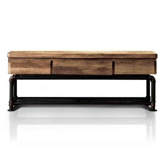 Bowery Hill Industrial 60" TV Stand in Antique Black
