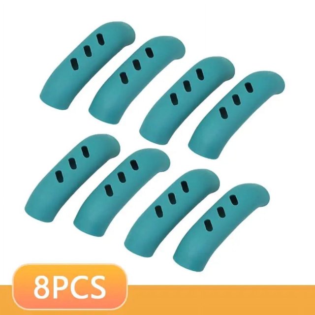 8-2 piezas de mangos de silicona anti-escaldaduras antideslizantes para ollas, funda aislante térmica, accesorios de cocina resistentes al calor, 02 azul, 8 piezas