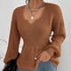 thumbnail image 1 of ICHUANYI Liquidación Mujeres Casual Moda Soild Pullover Manga Larga Cuello en V Suéter ICHUANYI WER2023082200877, 1 of 6