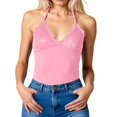 thumbnail image 1 of HNMKIU Basic Tank Tops For Women Solid Color Sexy Lace Lace Backless Lace Up Top Tank Top, 1 of 4