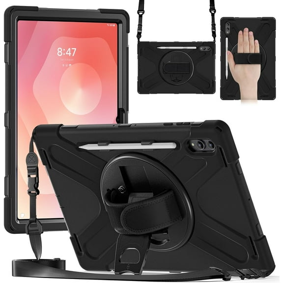 Case for Samsung Galaxy Tab S11 Ultra (14.6-inch) 2025 Model (SM-X930/SM-X936B),Shockproof Protective Kids Case with Pencil Holder, 360 Rotating Hand Strap & Stand, Shoulder Strap