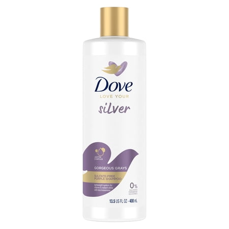 Dove Love Your Silver Purple Shampoo for Gray, White & Silver Colored Hair Gorgeous Grays Sulfate-Free Shampoo with Biotin Complex, 13.5 fl oz
