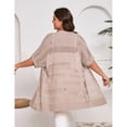 thumbnail image 4 of Women Short Sleeve Crochet Cardigan Plus Size, Open Front Knit Cover-Up, 4 of 5