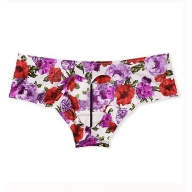 Victoria secret ouvert Panty floral heart cut out cheeky Satin