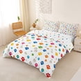 thumbnail image 2 of Homewish Colorful Dog Paws Bedding,Cartoon Animal Duvet Cover Full,White,Polkadot Reversible,3-Piece,1 Duvet Cover and 2 Pillowcases, 2 of 6