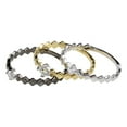 thumbnail image 4 of Three-Tone 925 Gold Plated Sterling Silver Stackable Ring Set Clear CZ White Female Size 5, 4 of 4