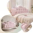 thumbnail image 4 of QISIWOLE Pink Dorm Twin Headboard Wedge Pillow, 39in Handmade Support Backrest Large Bolster Cushion with Two Large Side Pockets and Removable Cover, 4 of 6