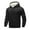 Black, variant on Men's Velvet Lined Hoodie Solid Color Thick Long Sleeve Warm Comfort Fit