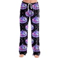 thumbnail image 3 of Halloween Pajama Pants for Women, Cute Neon Ghost & Pumpkin Graphic Lounge Bottoms with Adjustable Drawstring Waist, Soft Breathable Sleep Trousers, 1 Pair Dark Purple L, 3 of 5