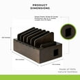 thumbnail image 4 of Prosumer's Choice Multi Device Charging Station Wood - Desktop Organizer with Holder for Multiple Phones - Elegant Wooden Desk Accessories - 6 Device Charging Station for Work from Home and Office, 4 of 7