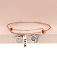 thumbnail image 3 of Uloveido Stainless Steel Faith Bracelet,Mustard Seed Heart Pendant, Tree Life Cuff Bangles for Teen Girls Y641-rose gold-heart, 3 of 7