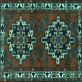 thumbnail image 1 of Ahgly Company Indoor Square Persian Turquoise Blue Traditional Area Rugs, 4' Square, 1 of 4