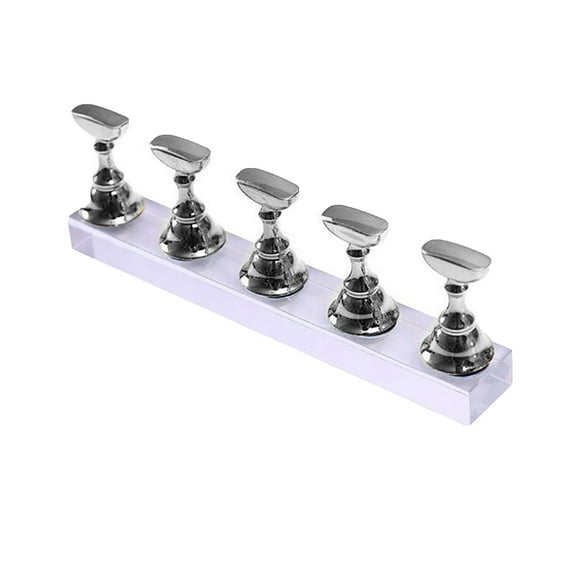 UDIYO 5Pcs Magnetic Nail Art UV Gel Polish Tips Stand Manicure Practice Holder Base