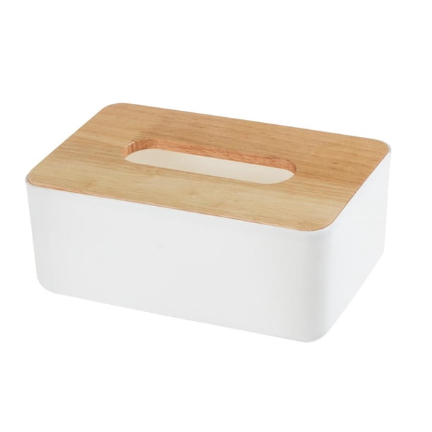 Organizador Caja de pañuelos de madera Caja de pañuelos para el hogar Contenedor Toalla Servilleta Titular de pañuelos (02) JShteea Libre de BPA
