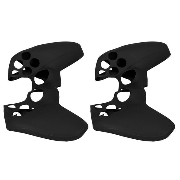2 fundas protectoras de silicona ergonómicas, suaves, que evitan resbalones y a prueba de polvo para el controlador PS5, color negro