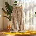 thumbnail image 5 of Qingpeng Womens Plush Warm Long Pants Elastic High Waist Wide Leg Trousers Thick Cozy Fall Winter Casual Pants for Women, 5 of 5
