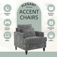 thumbnail image 5 of MOONMISS Modern Accent Chair, Wood Frame Upholstered Chenille Arm Chair, Comfy Small Single Couch For Living Room, Bedroom,Office Room Gray, 5 of 5