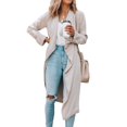 thumbnail image 3 of Xuanfei Women Solid Color Lapel Open Front Waterfall Long Sleeve Coat, 3 of 5
