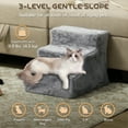 thumbnail image 4 of PawHut 3-Step Pet Steps Cat Stairs, Cats/Dogs, Climbing on Bed, Light Grey, 4 of 10