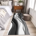 thumbnail image 5 of Black Grey Ombre Runner Rug 2x6 FT, Non Slip Hallway Carpet, Moire Modern Aesthetics Geometric Abstract Washable Floor Carpet Throw Runner Carpet Long Rug for Entryway Kitchen Bedside Sliding Door, 5 of 9