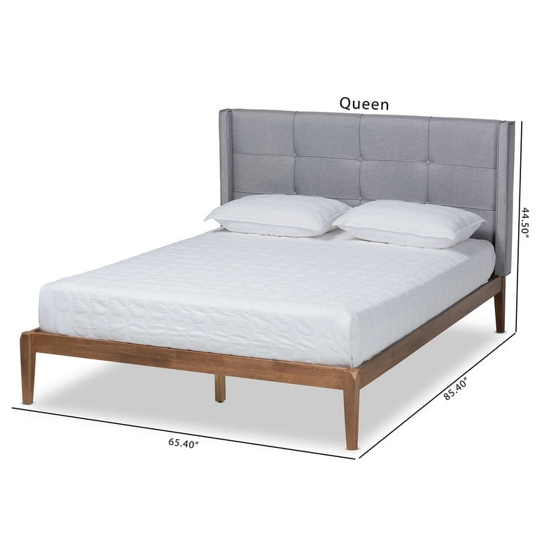 Baxton Studio Edmond Modern and Contemporary Grey Fabric Upholstered and Ash Walnut Brown Finished Wood King Size Platform Bed Baxton Studio Edmond Modern and Contemporary Grey Fabric Upholstered and Ash Walnut Brown Finished Wood King Size Platform Bed