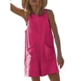 thumbnail image 2 of MAWCLOS Dames Romper Bohème Combinaisons Jambe Large Pantalon Long Vacances en Vrac Harem Extensible Pantalon Rose Rouge L, 2 of 6