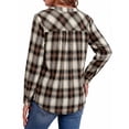 thumbnail image 5 of Fantaslook Womens Plaid Shirts Flannel Button Down Shirts Business Casual Long Sleeve Tops Dressy V Neck Blouses, 5 of 9