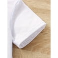 thumbnail image 3 of Camiseta de manga corta con estampado gráfico de unicornio, top informal de punto con cuello redondo y ligera elasticidad, mezcla de algodón (95 % algodón, 5 % elastano), prenda de verano para edades, 3 of 6