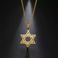 thumbnail image 4 of RSAMD Star of David Pendant Necklace Stainless Steel Jewish Jewelry Gift for Women-Steel, 4 of 9
