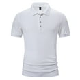 thumbnail image 2 of Lovzfmll Shirts for Men, Men's Casual Summer Solid Color Tees Golf Stylish Shirts Classic Button Basic Short Sleeve Shirt Tops Turn Down Collar V-Neck Pullover Loose Daily Blouse White XL, 2 of 9