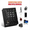 thumbnail image 3 of 3-Channel USB DJ Mixer with Built-in Audio Interface 3-Band EQ Microphone Input and Replaceable Crossfader US Plug, 3 of 8