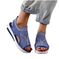 thumbnail image 4 of Verano señoras mujeres zapatos de suela gruesa boca de pescado sandalias de tela de red informales Wmkox8yii nm5693, 4 of 9