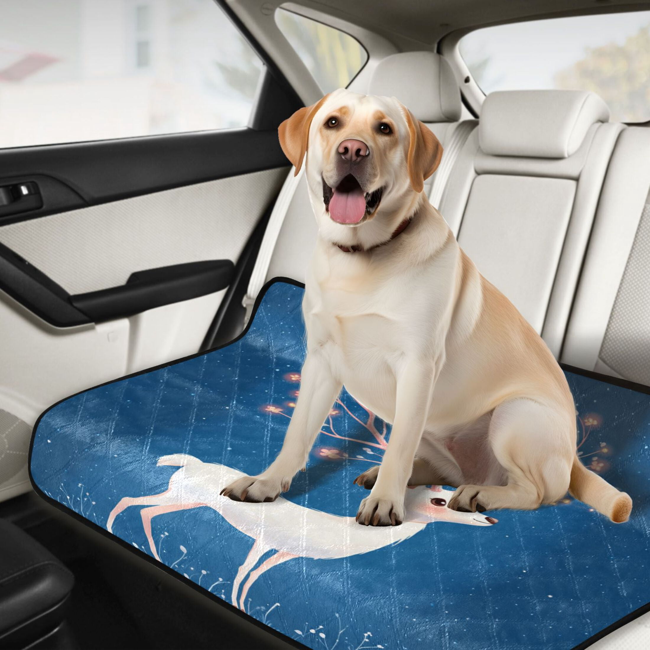 Washable Pet Pee Pads with Super Absorbent Reusable Training Pads for Dogs & Cats Cute White Deers