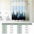 thumbnail image 5 of Forest Turquoise No Hook Shower Curtain with Snap in Liner, Retro Trees Silhouette Landscape Double-Layer Waterproof Fabric Shower Curtains for Bathroom Hotel Bathtub, Mesh Top 72"x78", 5 of 9