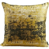 Throw Pillow Covers Cases Soft Decorative Accent Yellow Gold &Black Cushion Covers for Living Room Couch Bed Sofa Chair Home Decor Decorations 18" x 18"