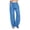 Blue, variant on KPOPLK Barrel Pants Women Casual Drawstring Wide Leg Palazzo Pants Summer Elastic Waisted Linen Pants Trousers with Pockets Size XXL,Blue