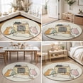 thumbnail image 4 of Small Round Rug 3Ft, Beige Cute Cat Non-Slip Washable Circle Rugs Carpet, Cartoon Funny Heater Cats Indoor Outdoor Rug Floor Mats Throw Runner for Bedroom Living Room Bathroom, 4 of 8