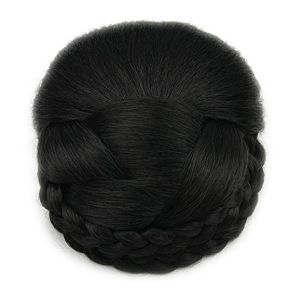 black lattice effect clip in hair bun | clip on glamorous hairpiece in ...