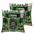 thumbnail image 2 of ARISTURING  Happy St. Patrick's Day Luck of The Irish Retro Green Pickup Truck Clovers Decorative Lumbar Throw Pillow Cover Case Home Living Room Bed Sofa Car Set of 2, 2 of 6