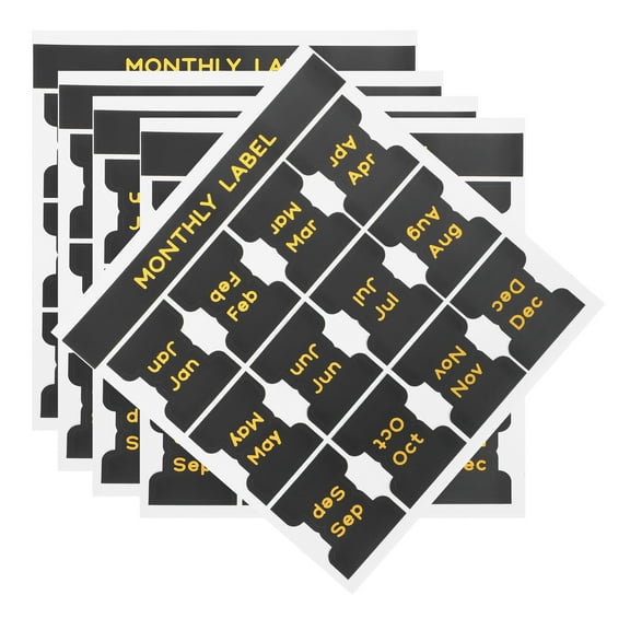Hemoton  5 Sheets Gold Stamping Label Stickers Annotating Tabs Post Office Black