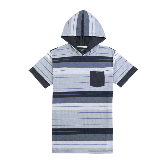 Beautiful Giant Men's Short Sleeve Striped Hoodie, Casual Pullover Jersey T-Shirt with Pocket