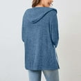 thumbnail image 7 of Blmnix Travel Pullover Sweaters for Women Blue Ribbed Zip-Up Hooded Boho Tops for Women Plain Long Sleeve Tops, 7 of 7