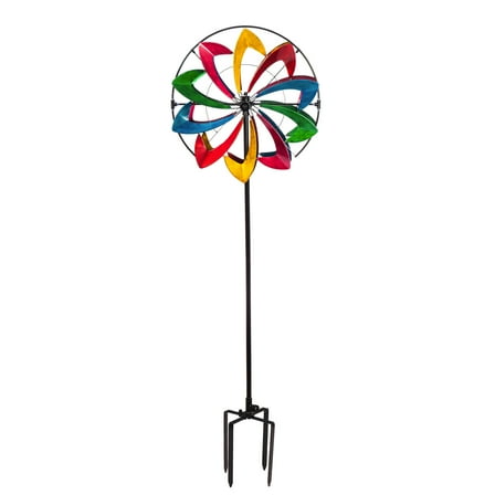 Evergreen Multi-Color 75 in. Hydro Kinetic Wind Spinner
