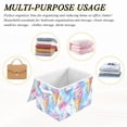 thumbnail image 6 of Yayeee Collapsible Cube Storage Bin with Lid Fabric Closet Decorative Basket with Handles, Watercolor Ice Cream Pattern, 6 of 7