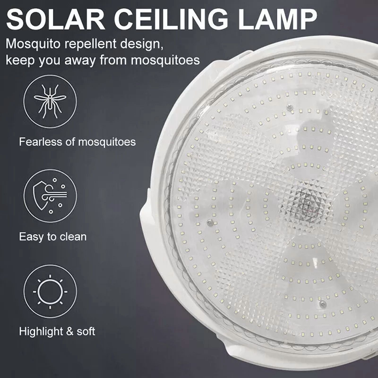 Solar Indoor Lights for Home, Solar Powered Ceiling Light Indoor Light with Remote and Timer for Barn Shed Garage